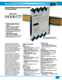 Thumbnail of document Data Sheet - DRSL-SP2 DIN Rail Isolated Repeater/Splitter for Process Signals
